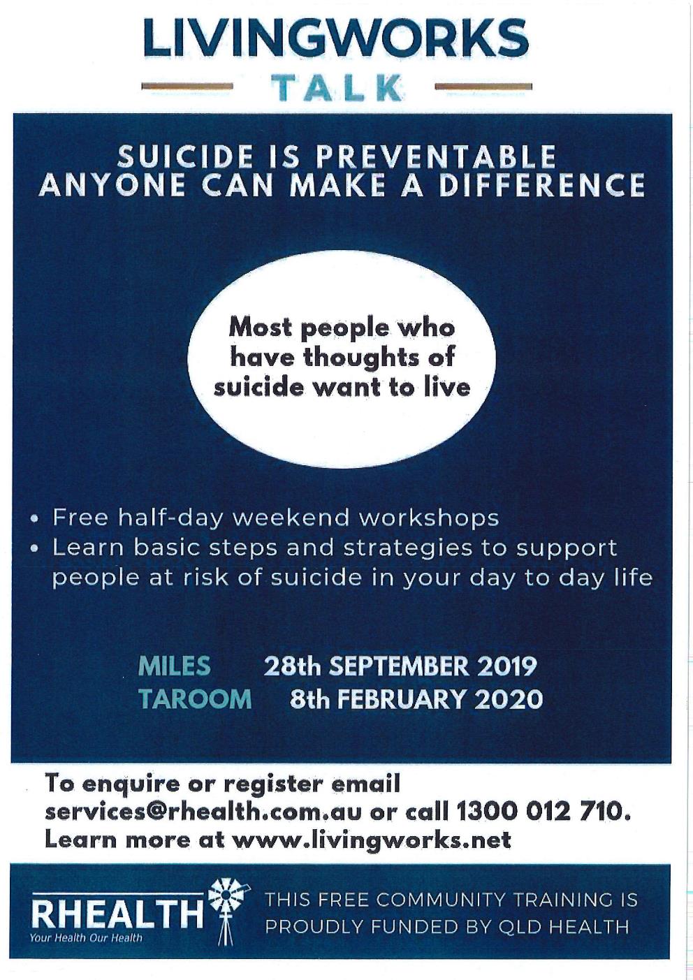 Suicide Prevention Workshop – Banana Shire Council