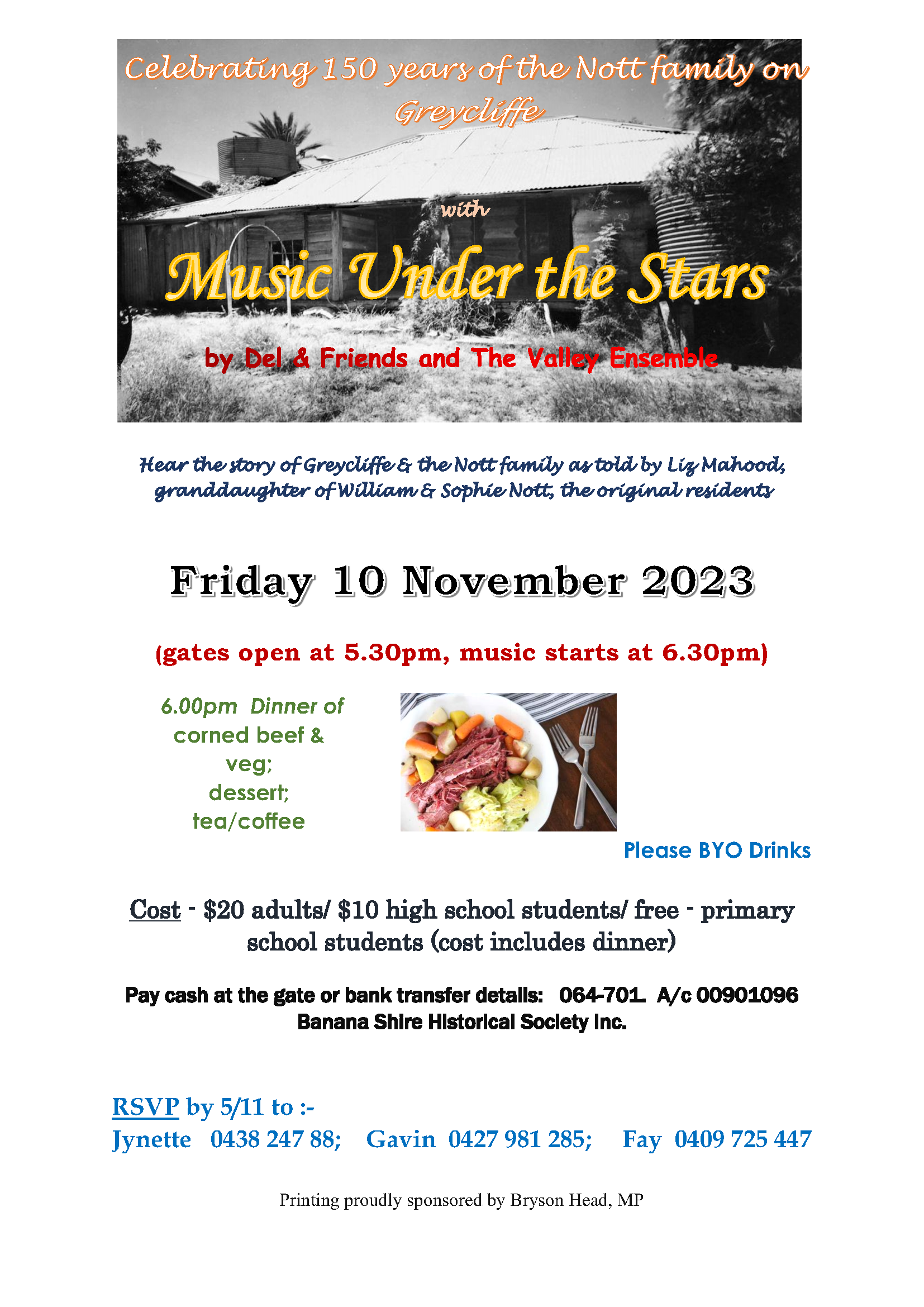 Music Under the Stars, Celebrating 150 years Greycliffe